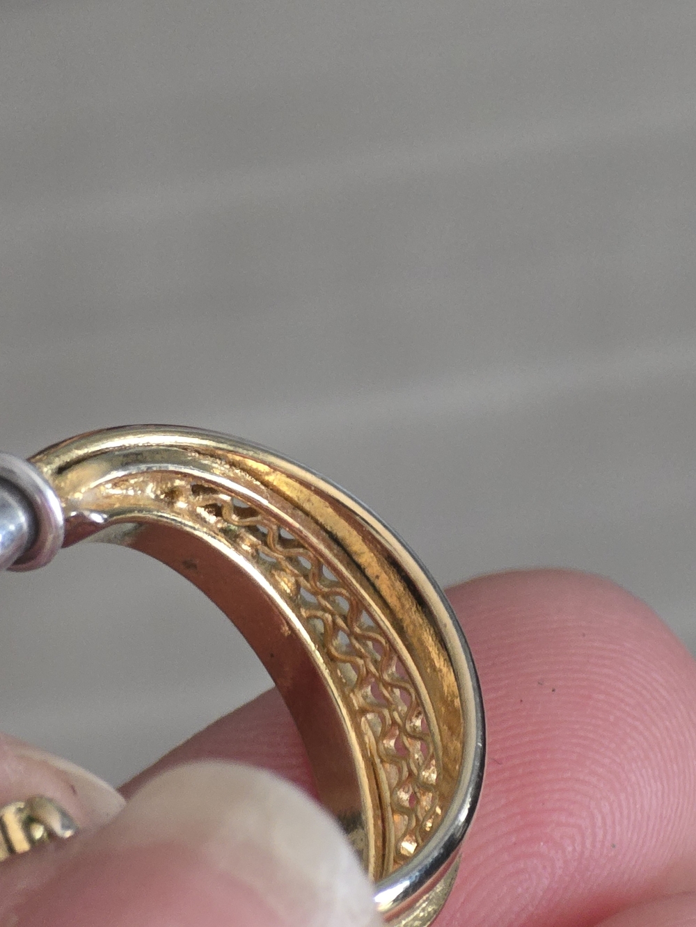 Gold Braided Detail Half Hoop Earrings - Women's Jewelry - Picture 8 of 9
